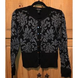 White House Black Market Silk Sweater Black Medium